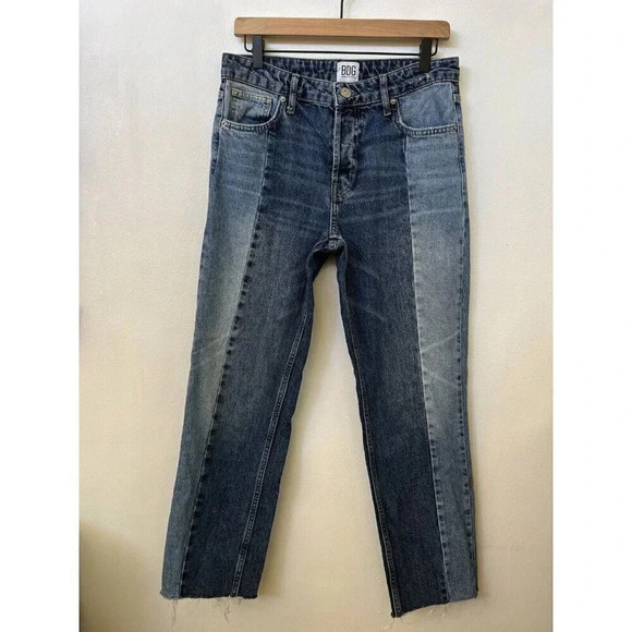 BDG Jessye Spliced Two Tone Distressed Button Fly Slim Straight Jeans 28 - Picture 5 of 15